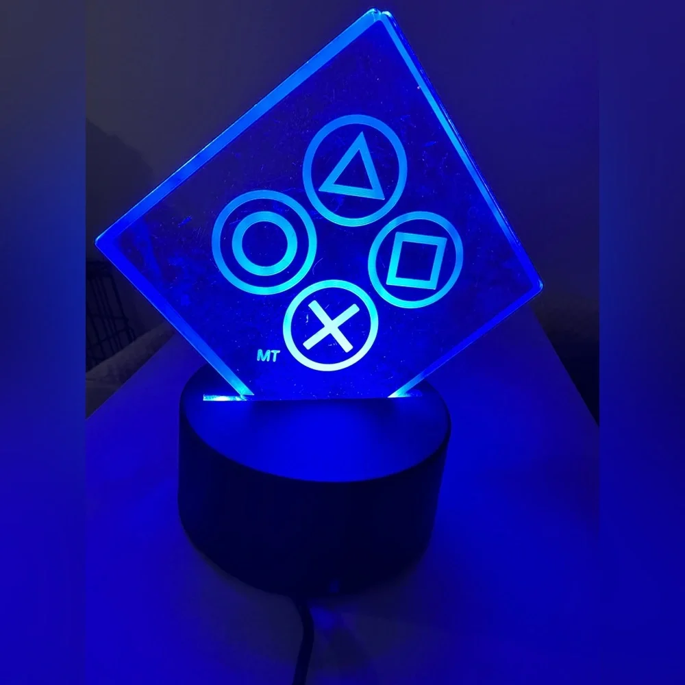 PlayStation Culturefly Acrylic LED Light Display Blue Collectible Gaming